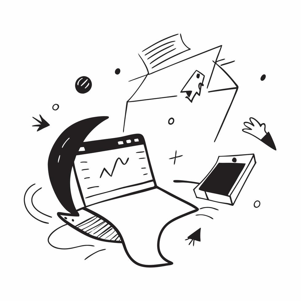 Dynamic abstract digital art of a person working on a laptop in a flexible workspace concept as Camera movement Zoom into the abstract elements that represent the digital environme pure Set 3 vector
