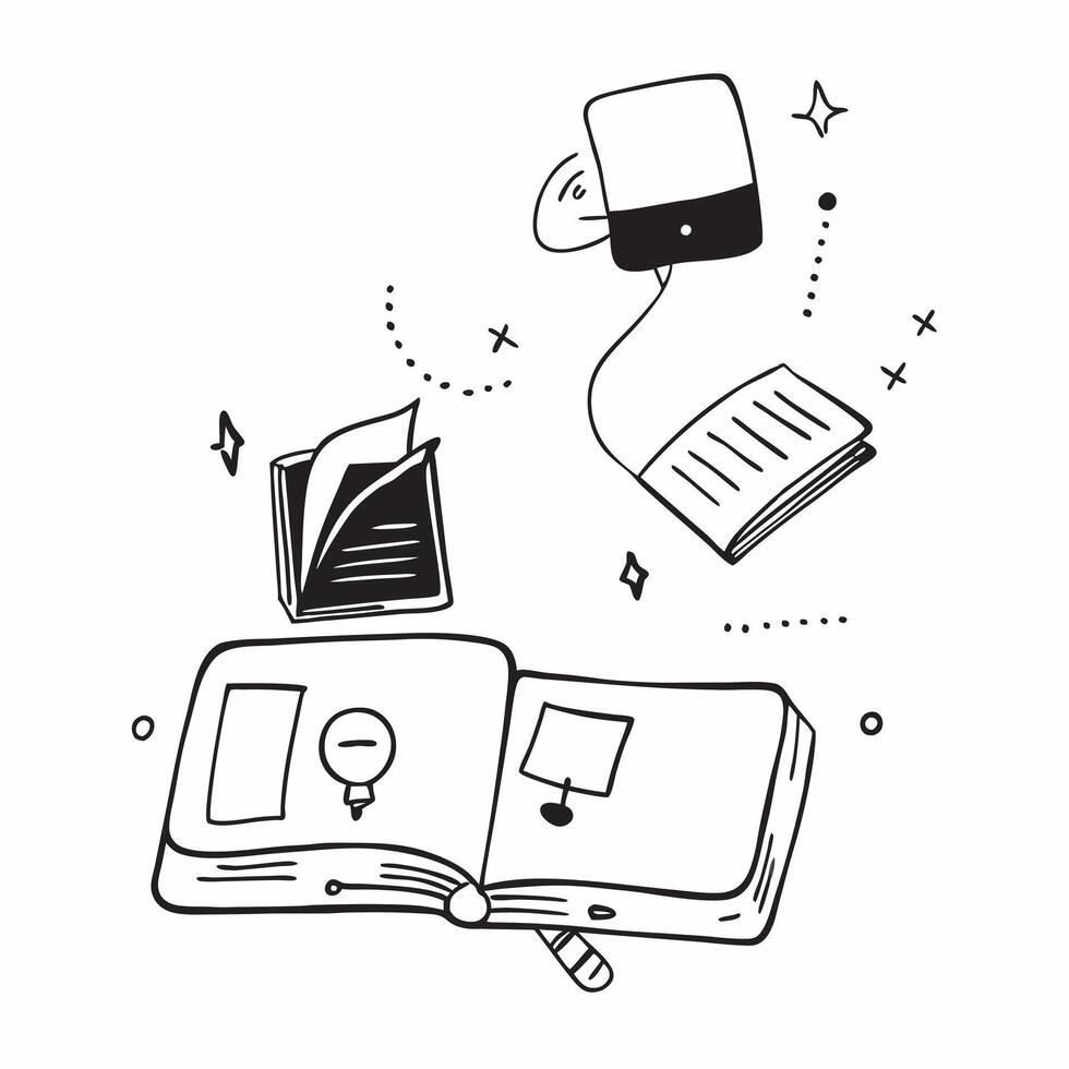 E Book and Library Icons Isolated concept as A set of isolated icons featuring an e book and library symbolizing digital reading and online education resources The d pure vector