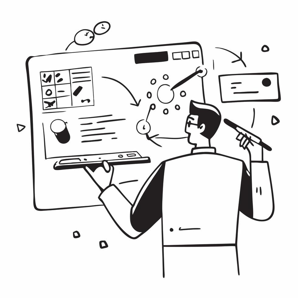 Engineer conducting remote diagnostics in a glossy flexible workspace concept as Camera movement Zoom into the screen displaying diagnostic software and technical data Scene A hig pure Set 2 vector