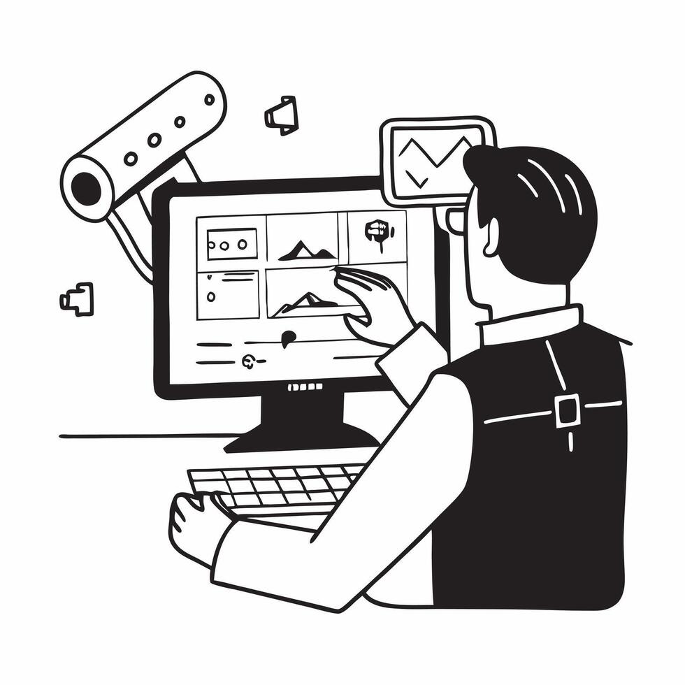 Engineer using CAD software in a glossy flexible workspace concept as Camera movement Pan across the engineer screen as they work on a CAD design Scene A high tech and professiona pure Set 2 vector