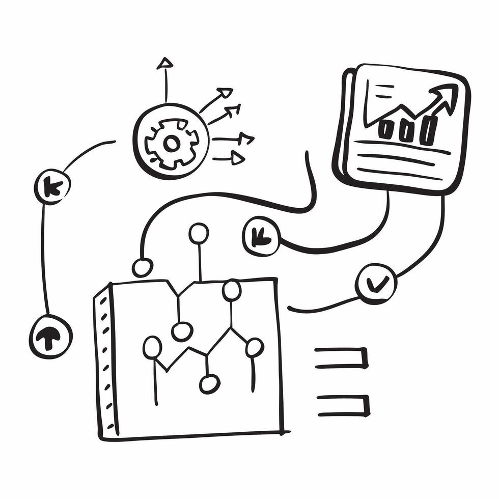 Flat AI Circuit Board with Investment Growth Icon concept as A illustration of an AI circuit board intertwined with an investment growth icon symbolizing the growth potentia pure vector