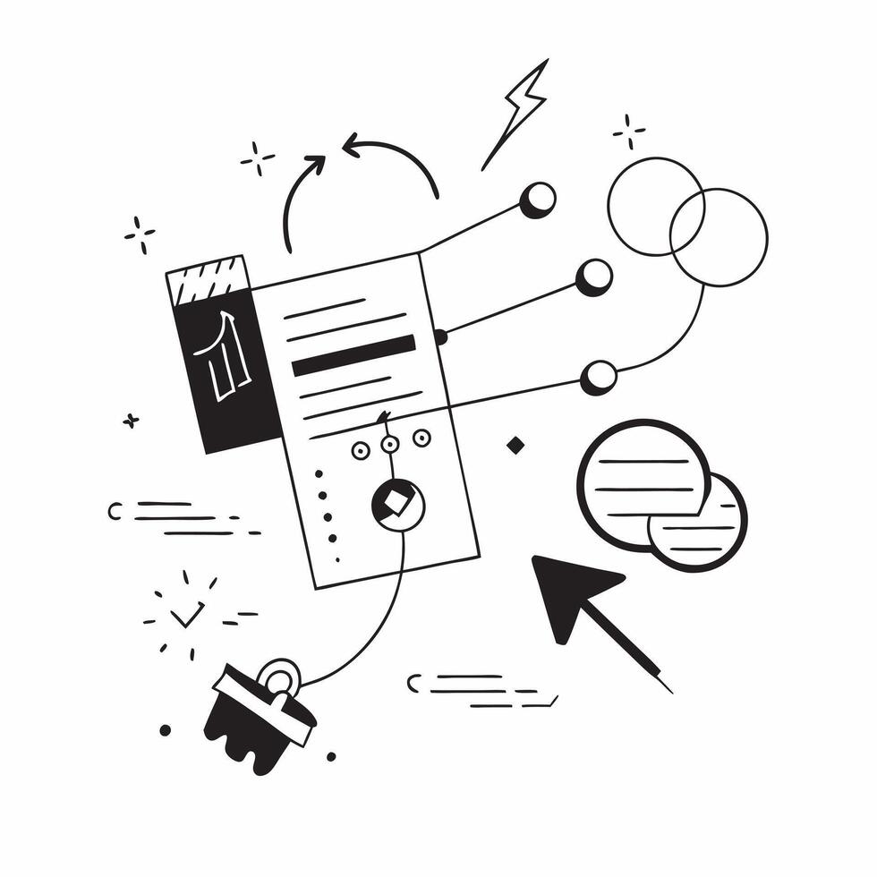 Flat AI Enhanced Digital Marketing concept as A dynamic abstract digital art banner highlighting the impact of AI in digital marketing The scene features glowing lines and vibrant pure vector