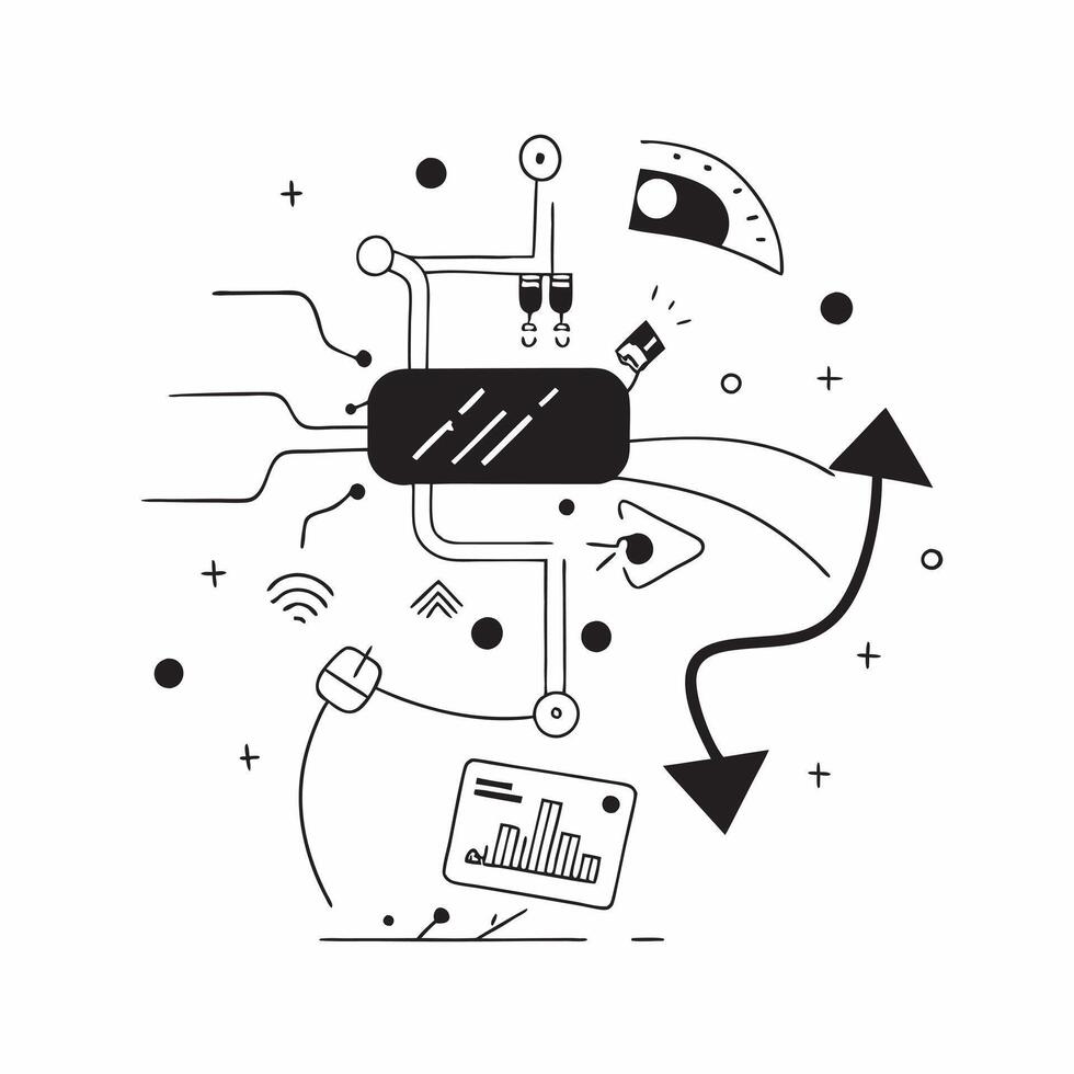 Flat AI in Healthcare Revolution concept as A vibrant abstract digital art banner showcasing AIs role in revolutionizing healthcare Glowing elements and abstract shapes represent pure vector