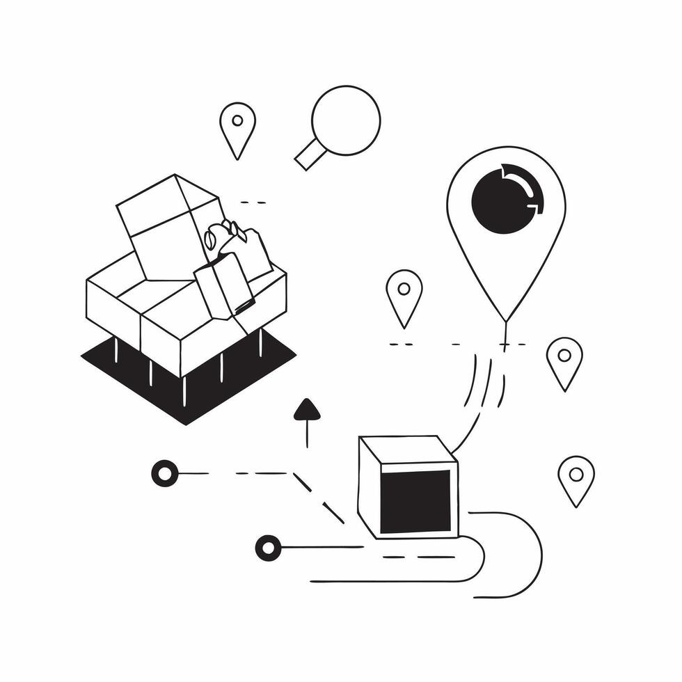 Flat AI Powered Logistics Hub Background concept as A glossy background featuring a logistics hub with digital tracking systems glowing data points and a clean modern design The s pure vector