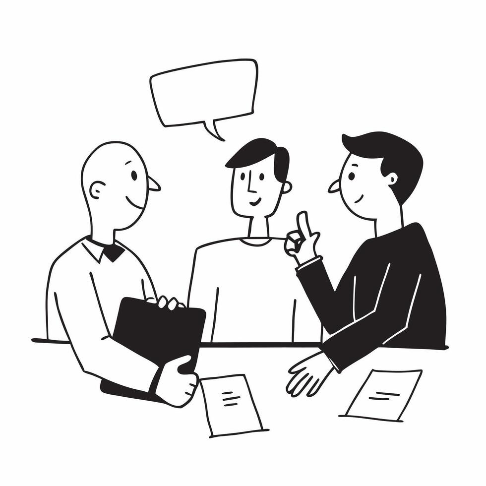 Flat Business team in a candid discussion during a meeting concept as A candid shot capturing a business team in the middle of a lively discussion during a meeting The camera is p pure vector