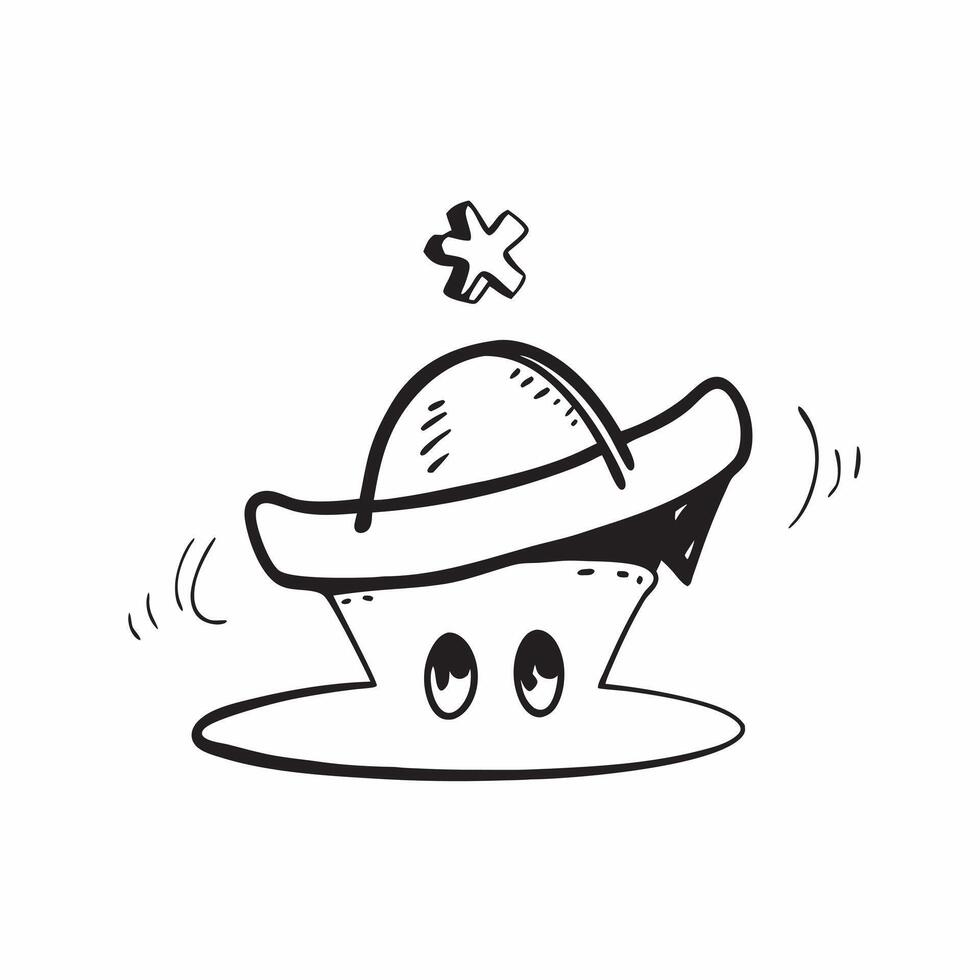 Flat Catrina Hat and Cross Isolated concept as A illustration of a traditional Catrina hat paired with a cross both isolated on a white background The design reflect pure vector