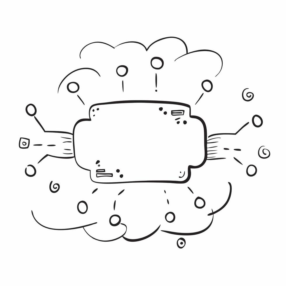 Flat Cloud and Circuit Path Frame concept as A minimalistic border frame featuring cloud icons connected by circuit paths leaving ample copy space in the center The design highlig pure vector