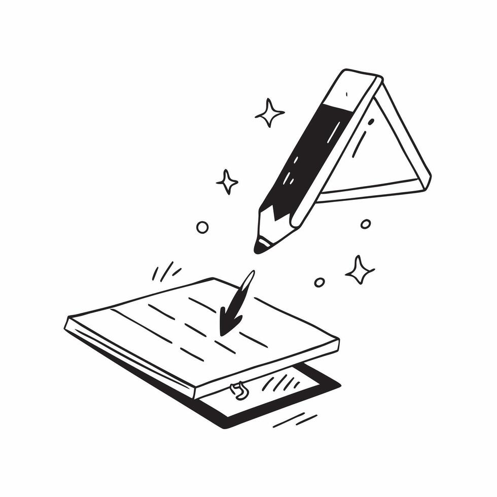 Flat Digital pen hovering above a holographic drawing pad concept as A digital pen hovers above a holographic drawing pad set on a white surface The scene is captured from a side pure vector