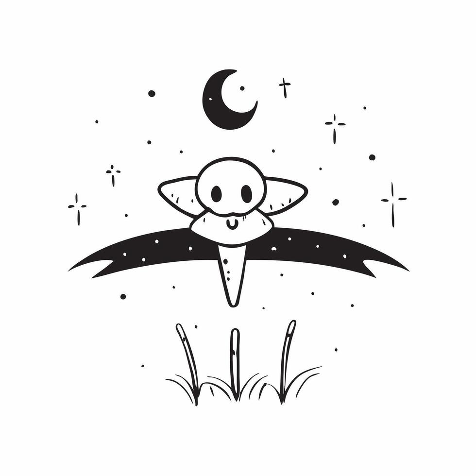 Flat Glossy Scarecrow Background with Cornfield concept as A glossy background featuring a scarecrow in a dark eerie cornfield with glowing moonlight The scene is perfect for Hall pure vector