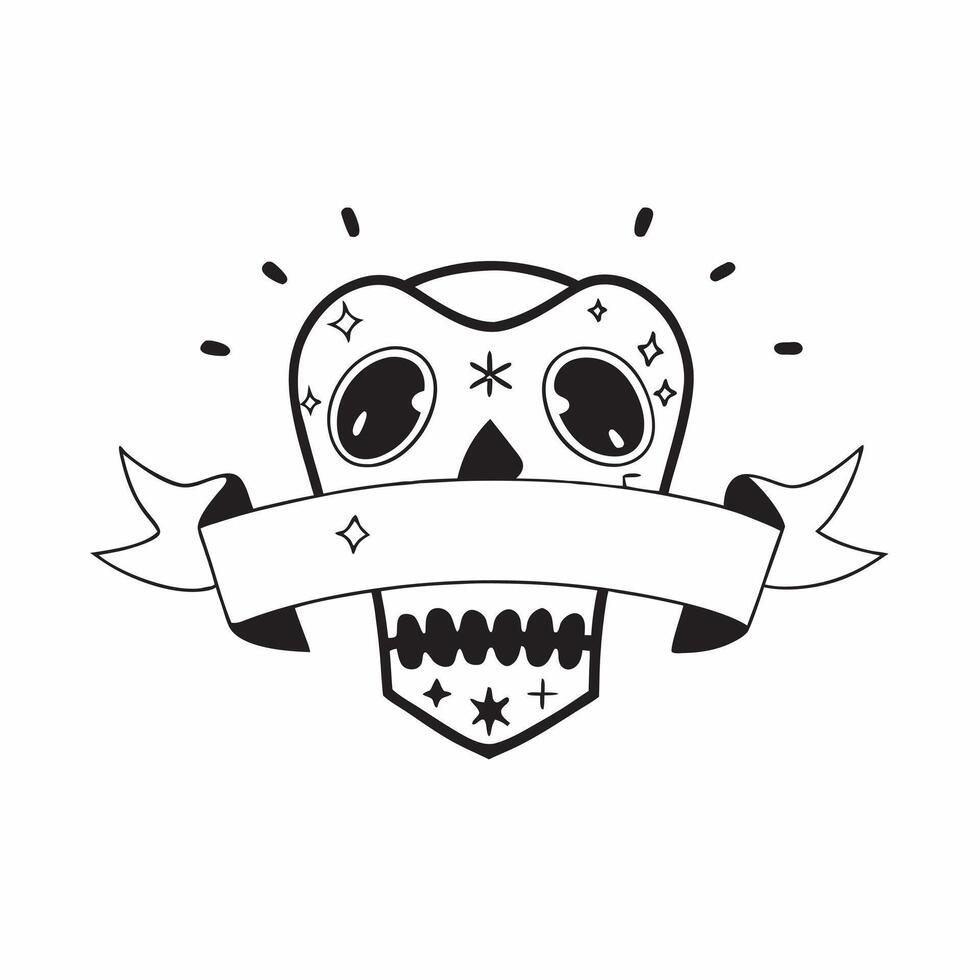 Flat Glossy Sugar Skull with Reflective Papel Picado concept as A mid shot of a glossy sugar skull with reflective papel picado banners in the background set against a dark glossy pure Set 3 vector