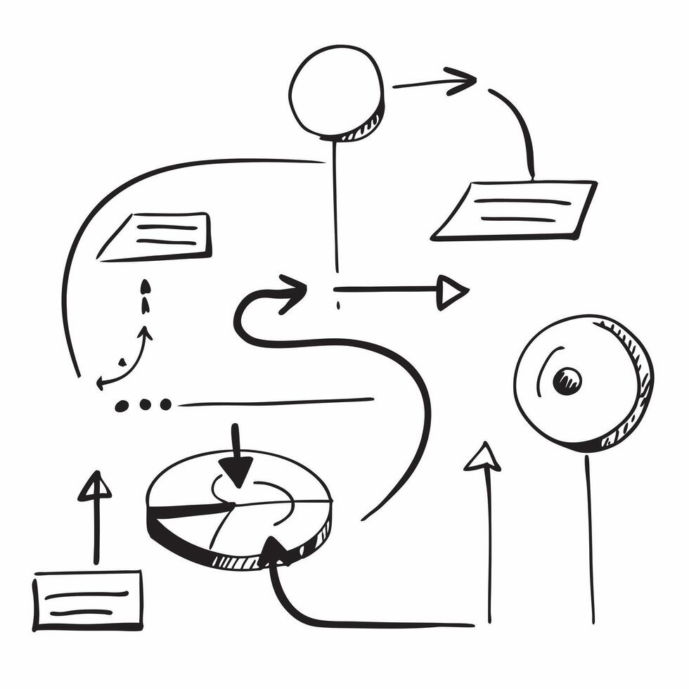 Flat Glossy workflow diagram with arrows and processes concept as A glossy workflow diagram featuring arrows and processes representing the flow of operations in a business The ca pure vector
