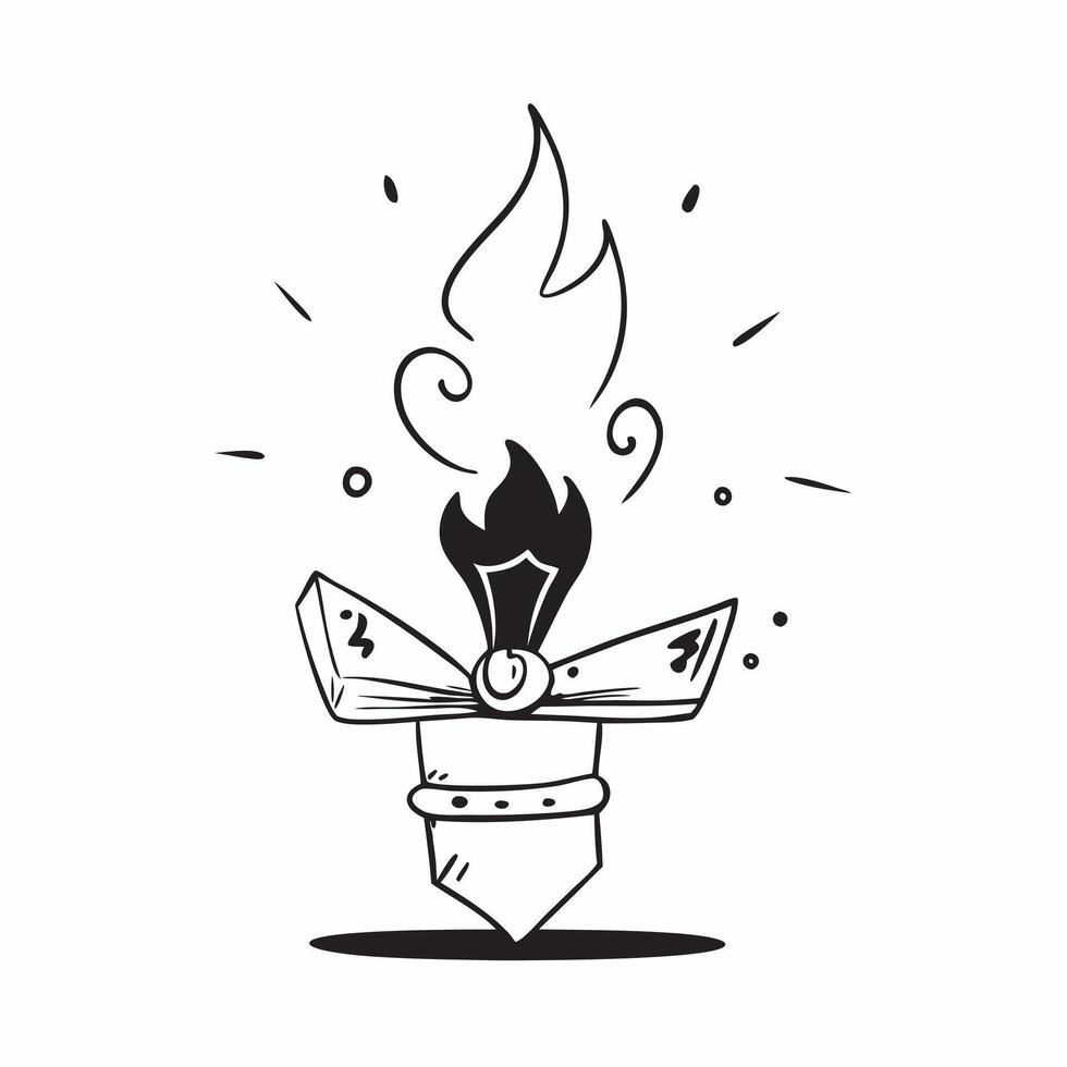 Flat Glowing Abstract Effigy Burning concept as A vibrant glowing abstract digital art depicting the burning of Ravanas effigy with flames and sparks creating a powerful visual Id pure vector