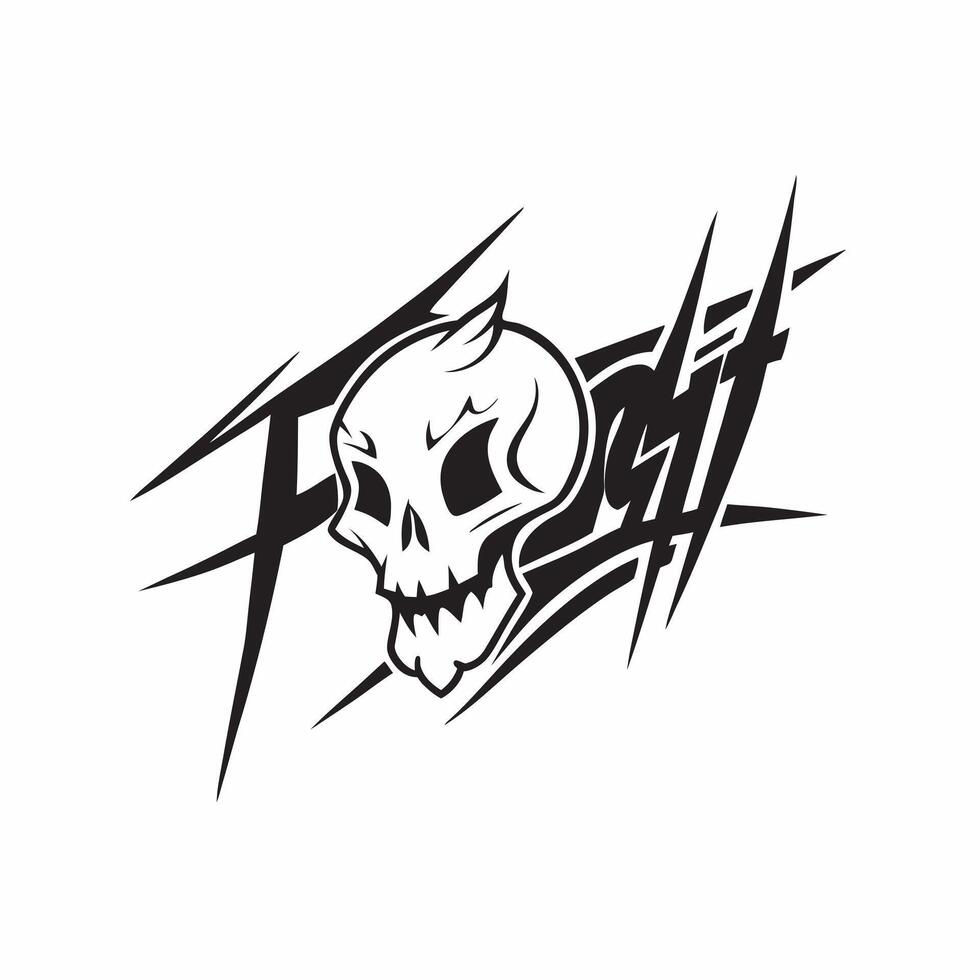 Flat Holographic Spider Web and Skull with Fright Text concept as A vibrant glowing holographic spider web and skull with the word Fright in a bold eerie font The design is isolat pure vector