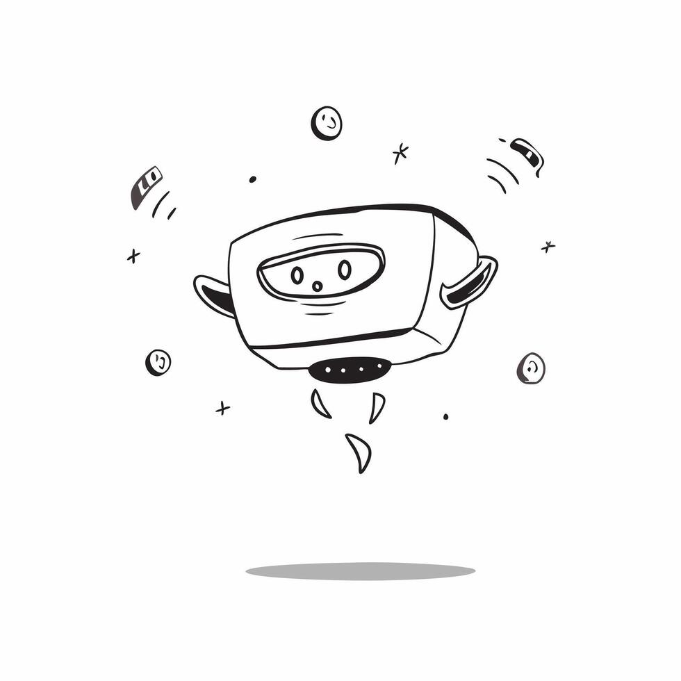 Flat Holographic VR headset with floating elements concept as A VR headset with floating holographic elements glowing softly with ambient light isolated on a clean white background pure vector