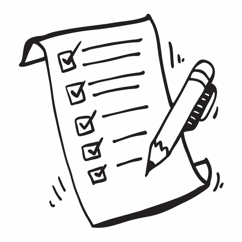 Flat Isolated of a checklist and pencil with the word Planning concept as A design depicting a checklist and pencil with the word Planning displayed above The elemen pure Set 4 vector