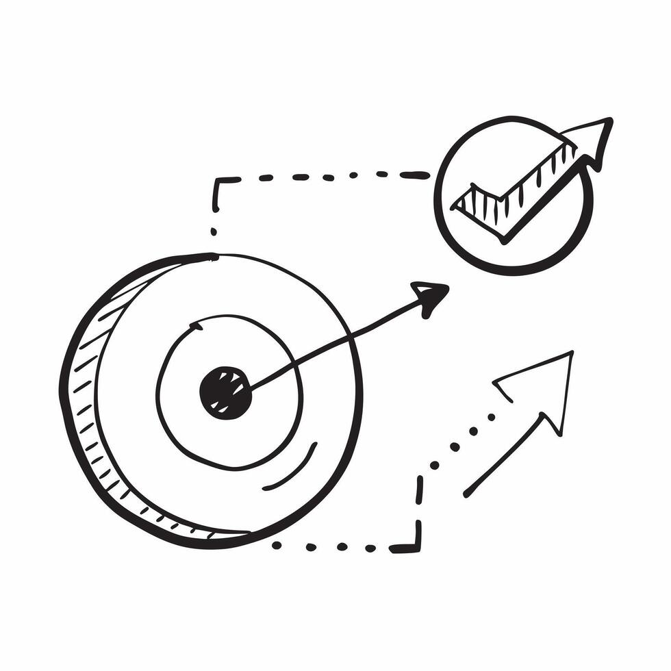 Flat Isolated of a target and arrow with the word Goals concept as A design showing a target and arrow with the word Goals displayed prominently The elements are iso pure vector