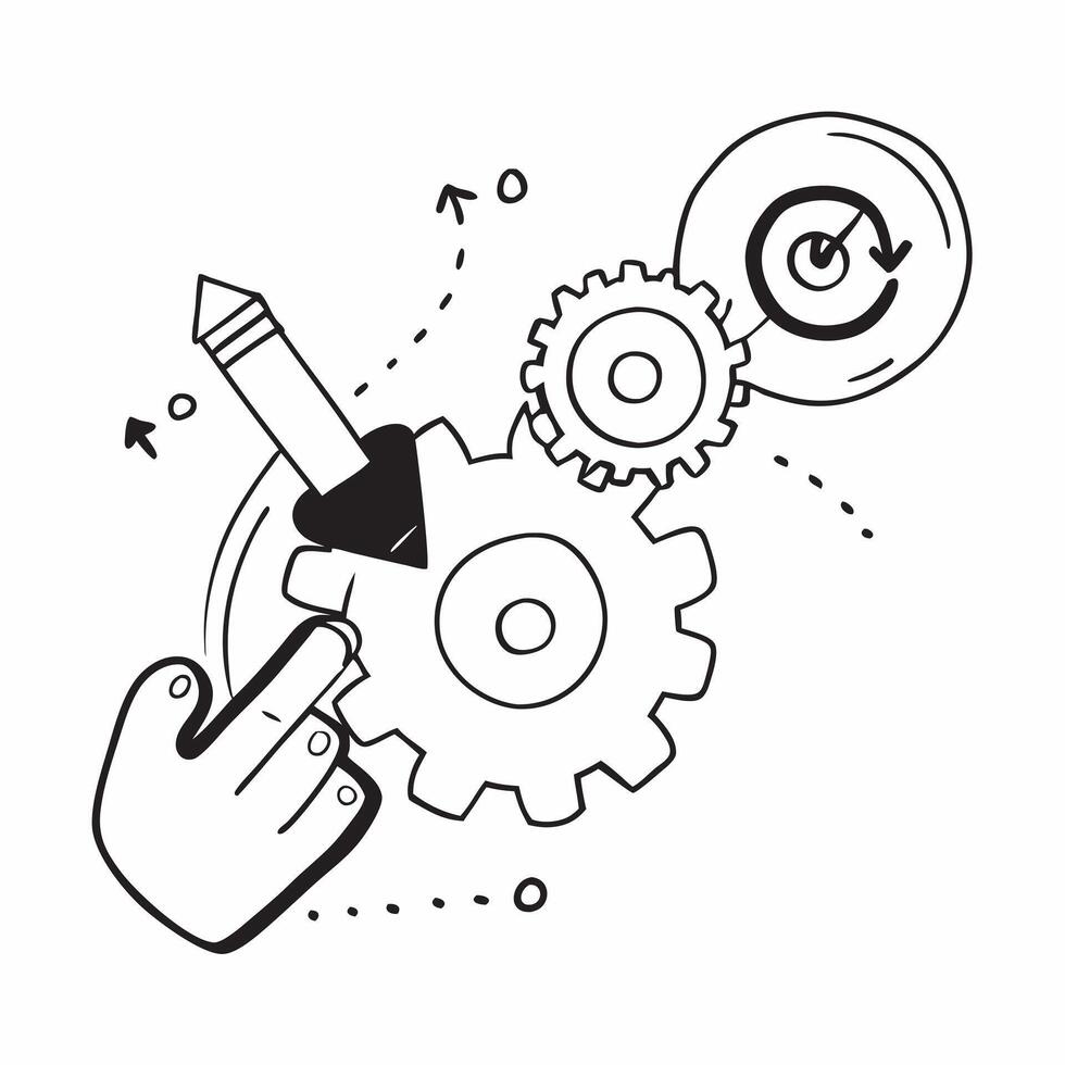 Flat Isolated of a target and gears with the word Focus concept as A design showing a target surrounded by gears with the word Focus displayed prominently The elemen pure vector