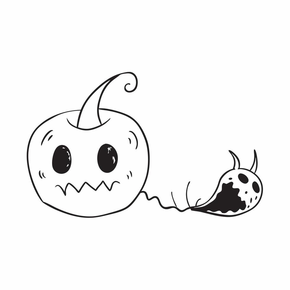 Flat Jack o Lantern and Spider with Beware Text concept as An isolated featuring a glowing jack o lantern with a spider crawling beside it and the word Beware in a bold scar pure vector