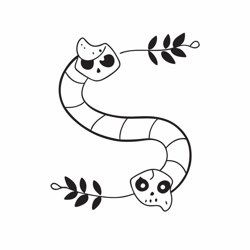 Flat Marigold Garland and Skull Isolated concept as A illustration of a marigold garland intertwined with a skull both isolated on a white background The design capt pure vector