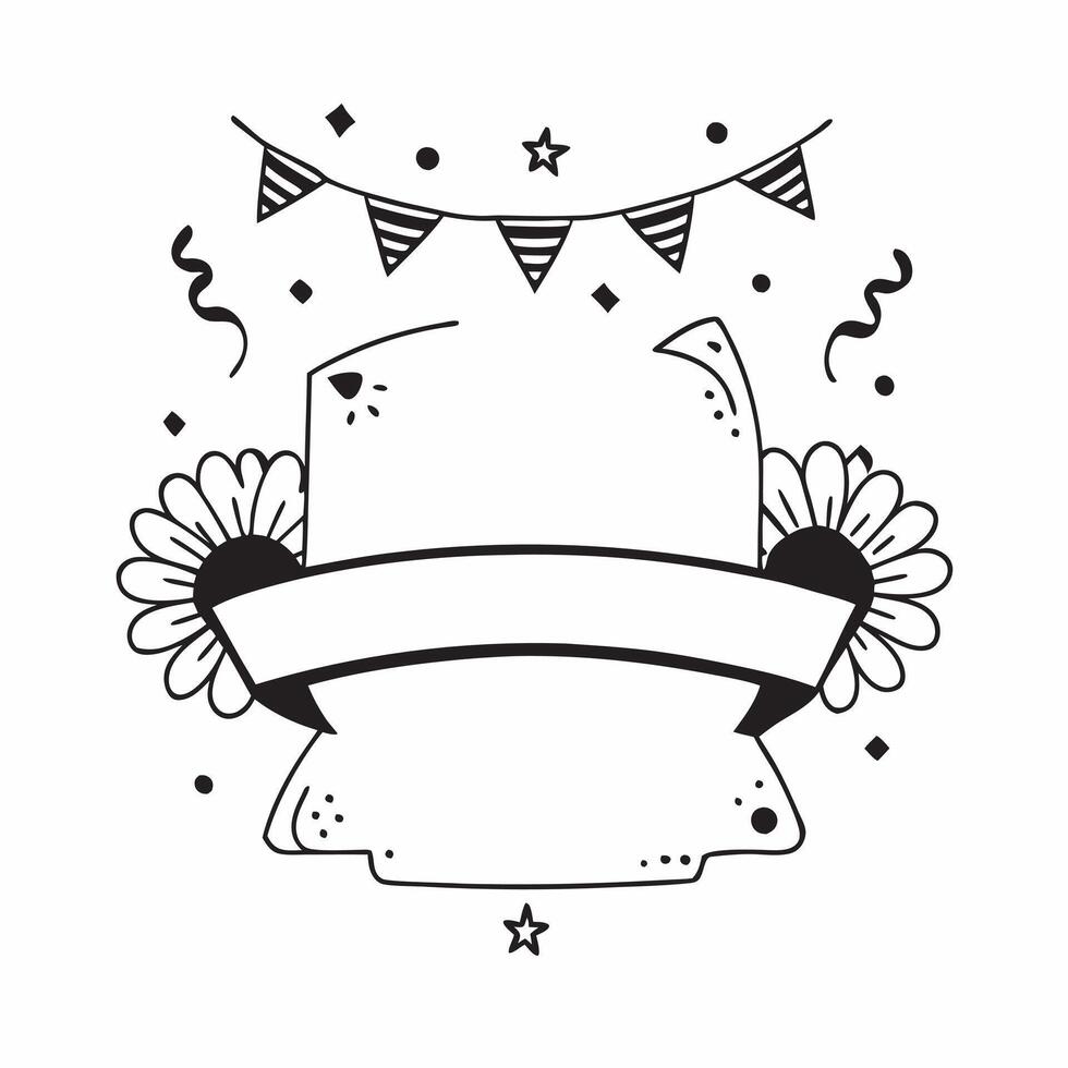 Flat Marigold Garland and Papel Picado Border with Copy Space concept as A vibrant border frame featuring a marigold garland on the top and papel picado on the bottom leaving the c pure vector