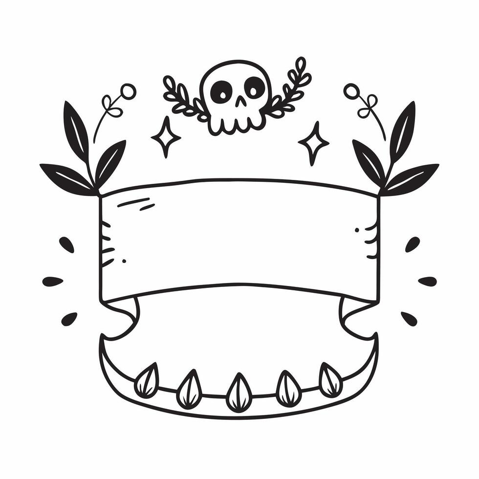 Flat Marigold Garland and Sugar Skull Border with Copy Space concept as A vibrant border frame featuring a marigold garland on the top and a sugar skull at the bottom with ample co pure vector