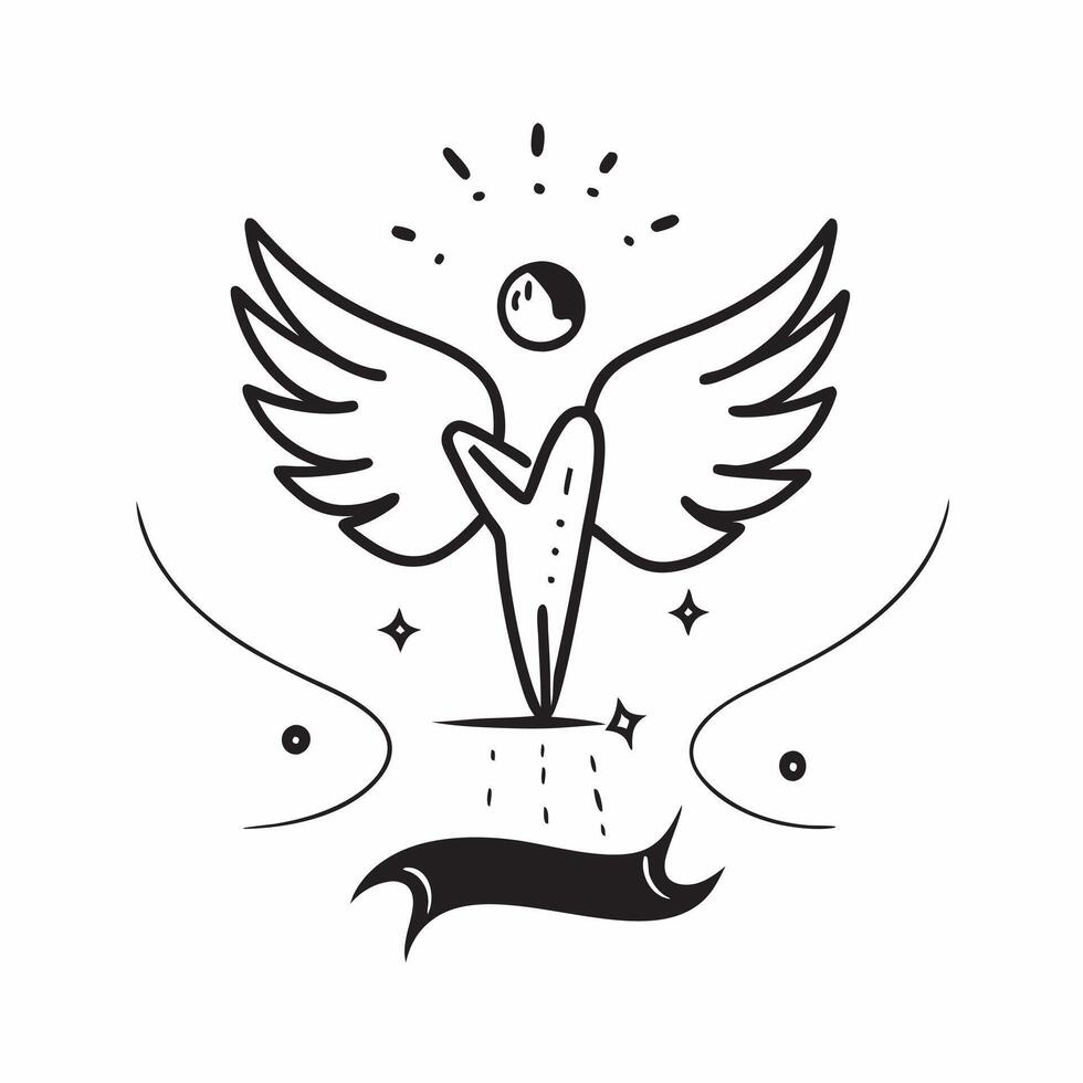 Flat Plus Size Model Heart and Wings with Freedom Text concept as An abstract featuring a heart symbol and wings representing plus size models with the word Freedom The ele pure vector