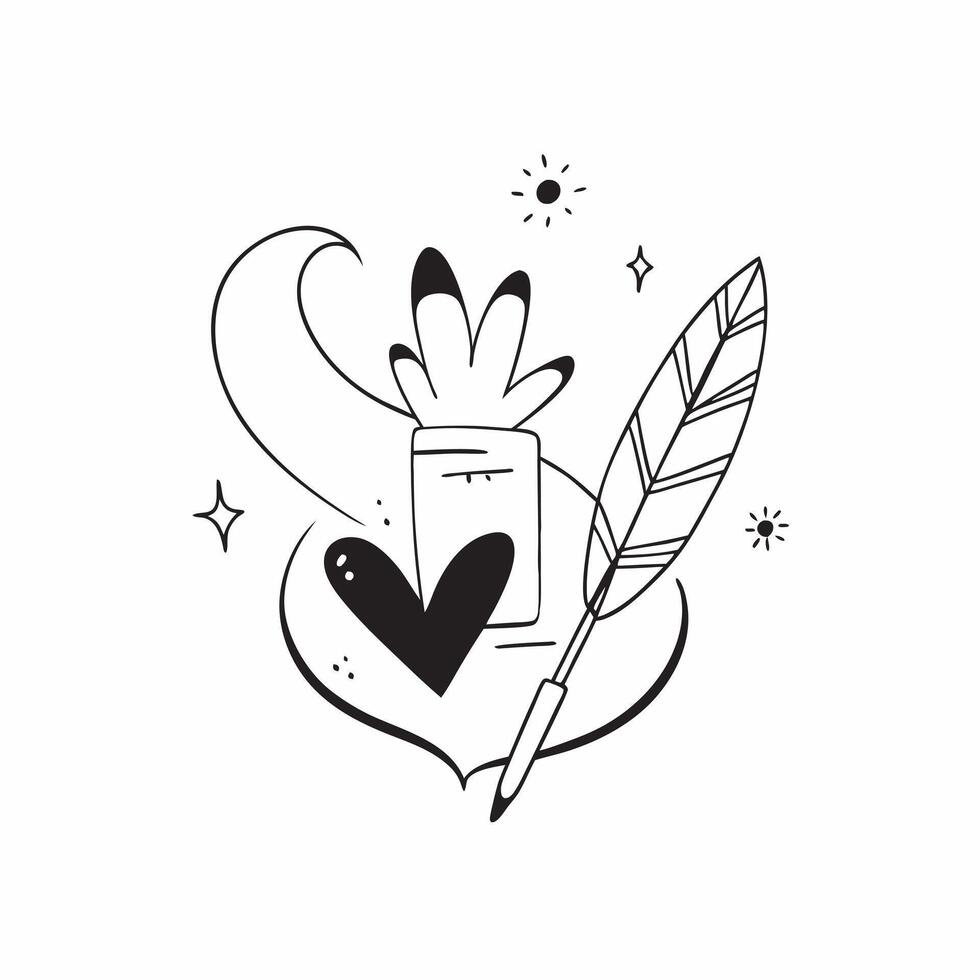 Flat Plus Size Model Heart and Feather with Lightness Text concept as An abstract showing a heart symbol and a feather representing plus size models with the word Lightness pure vector