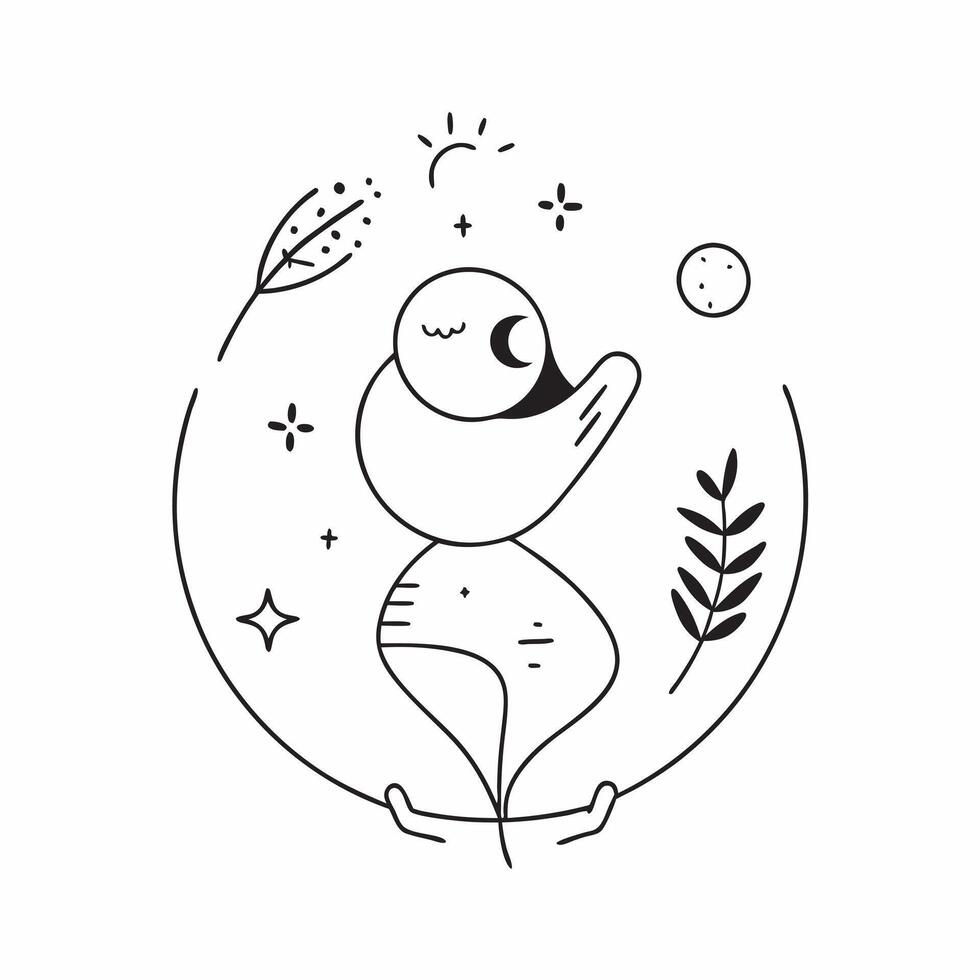Flat Plus Size Model Outline and Circle with Balance Text concept as An abstract design featuring an outline of a plus size model and a circle symbol with the word Balance pure vector