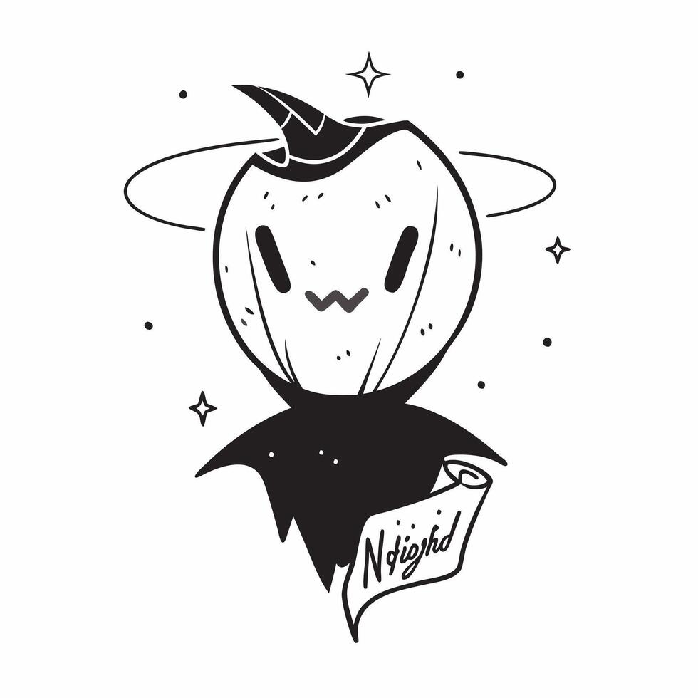 Flat Pumpkin and Bat with Nightfall Text concept as An isolated featuring a glowing pumpkin and a bat flying above with the word Nightfall in a bold font The elements are s pure vector