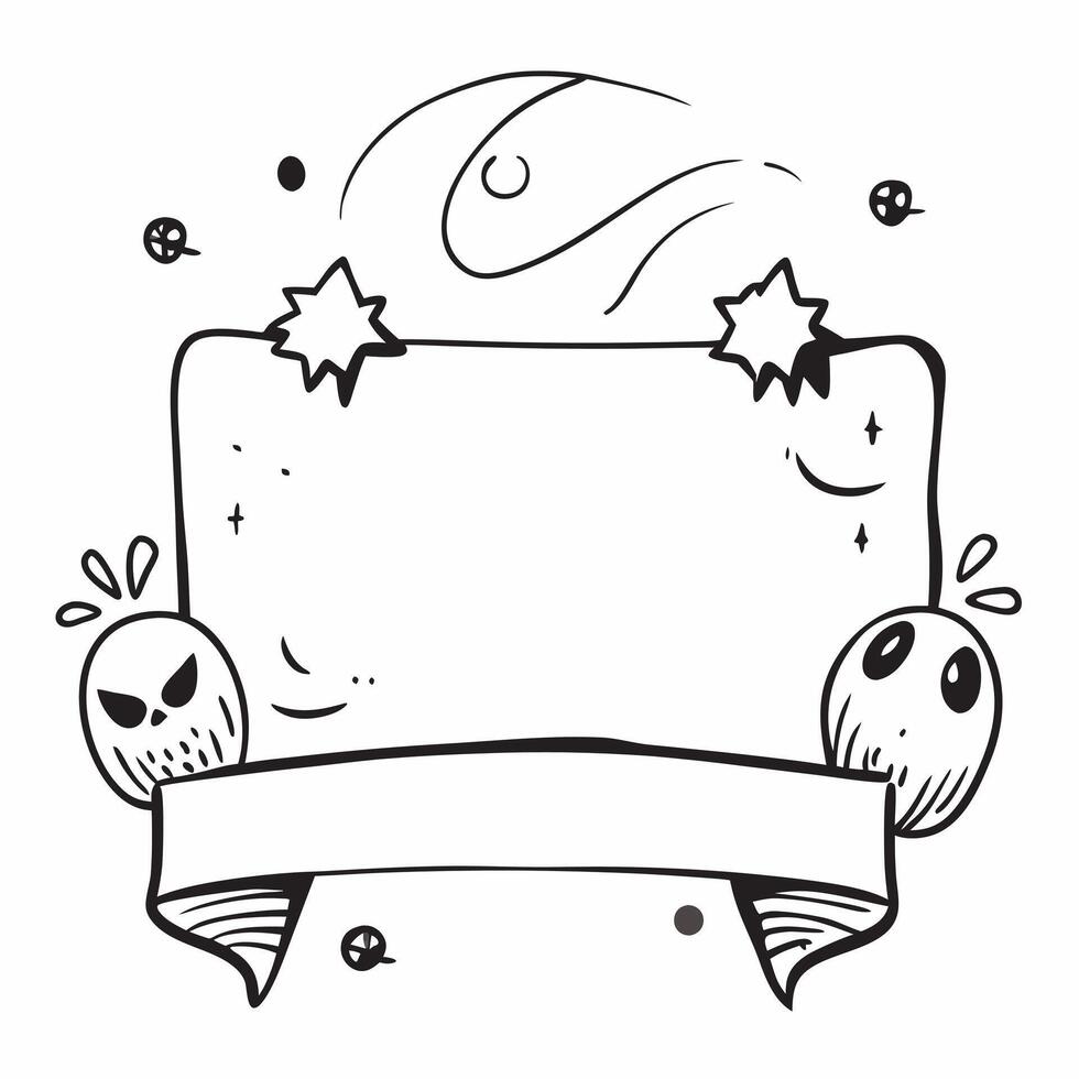 Flat Pumpkin and Spider Border with Creepy Text concept as A creepy border frame featuring pumpkins and spiders at the corners with the word Creepy in a jagged spooky font The des pure vector