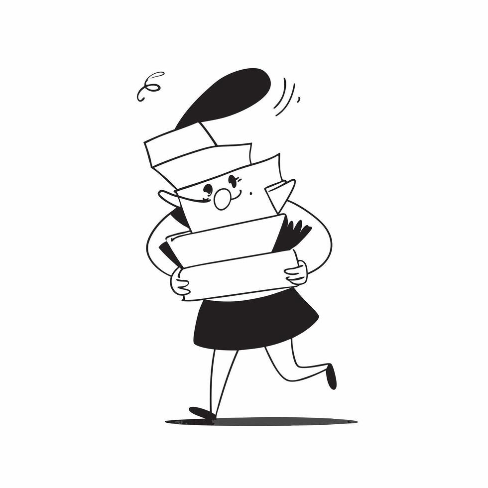 Flat Shopper With Arms Full of Clothes concept as Candid shot of a shopper holding a large pile of clothes in their arms while navigating through a store during Black Friday captur pure vector