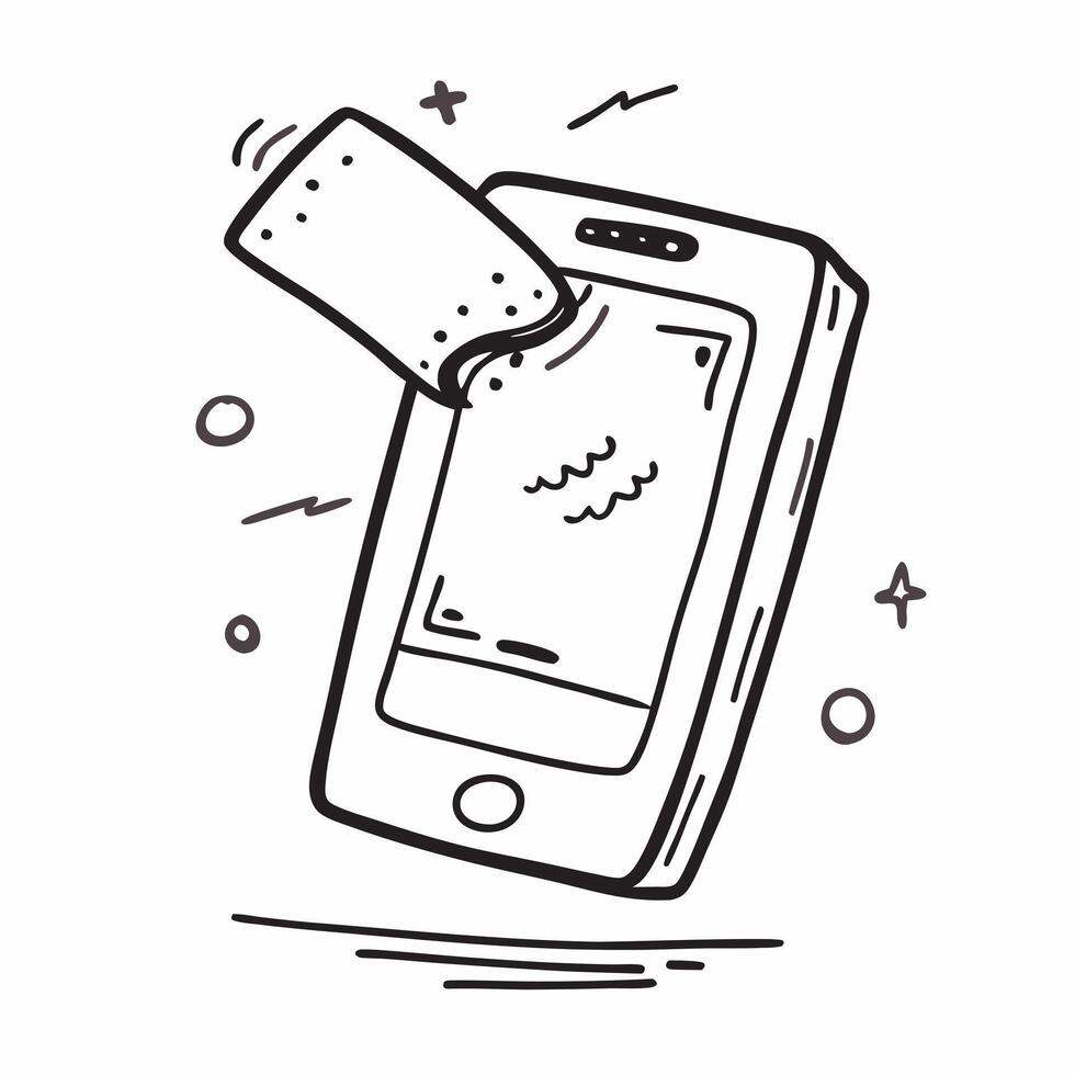 Flat Smartphone displaying a holographic weather forecast concept as A smartphone is displayed on a white surface with a holographic weather forecast hovering above it The scene i pure vector