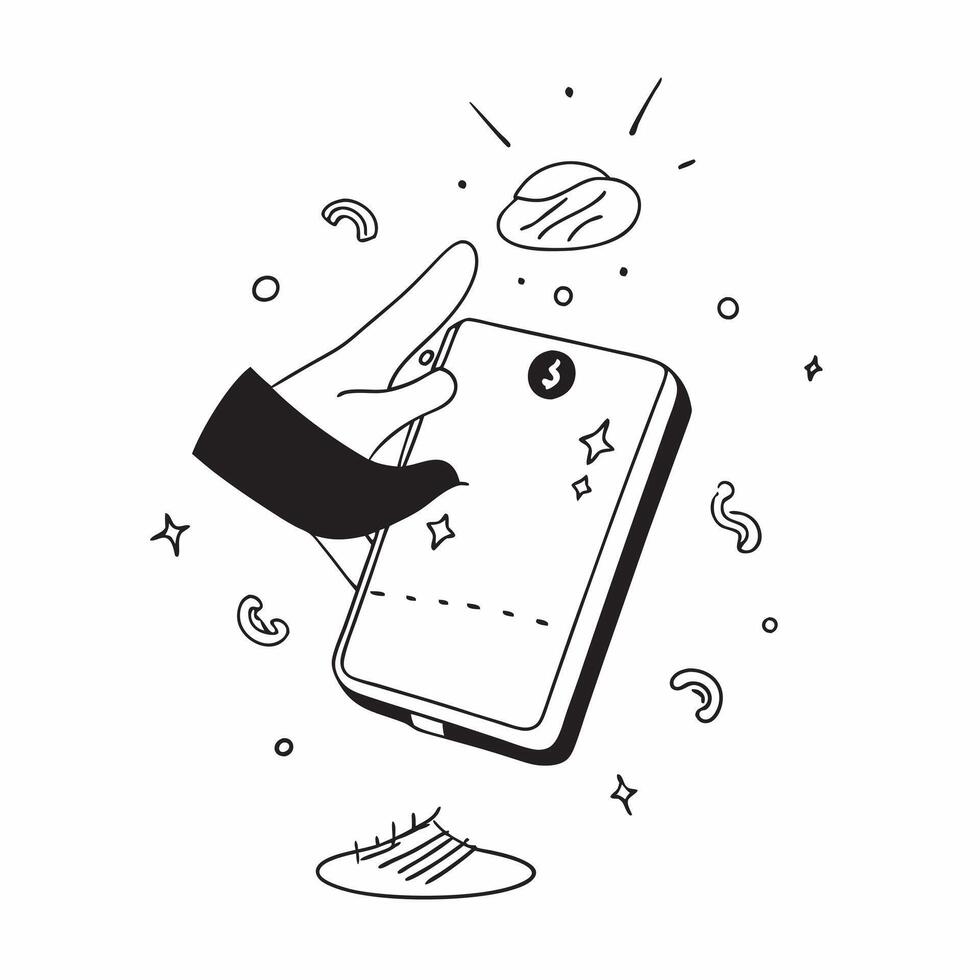 Flat Smartphone with Holographic Dollar Signs concept as Horizontal shot of a smartphone on a white surface with glowing holographic dollar signs floating around it offering a high pure vector