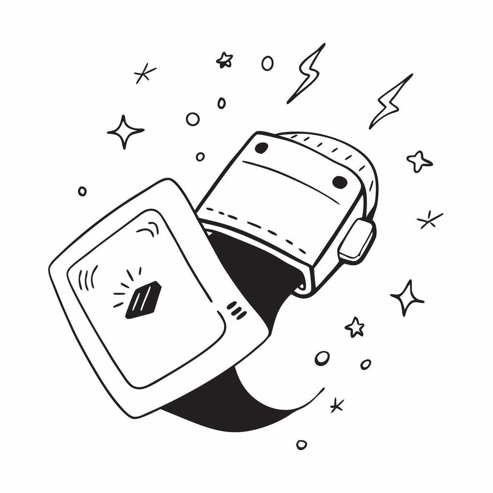 Flat Smartwatch with Holographic Sale Banner concept as Horizontal shot of a smartwatch lying flat on a white surface with a glowing holographic sale banner hovering above it offer pure vector