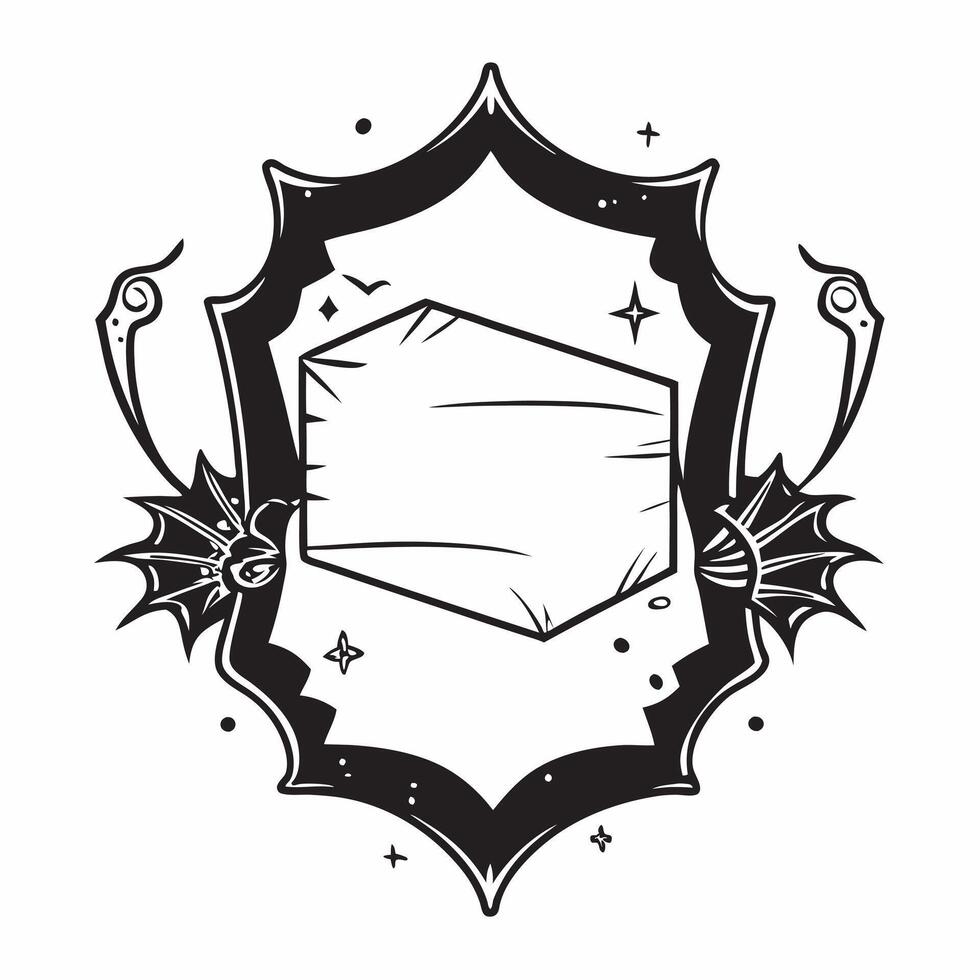 Flat Spider Web and Bat Border with Fright Text concept as A dark and eerie border frame featuring spider webs and bats at the corners with the word Fright in a bold scary font Th pure vector