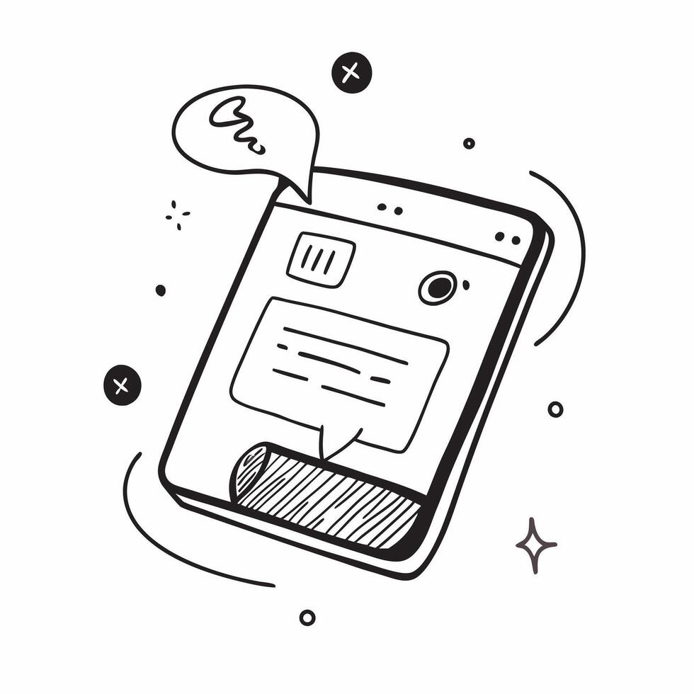 Flat Tablet with holographic call interface copy space at the top concept as A top down shot of a tablet with a holographic call interface floating above the screen Th pure vector