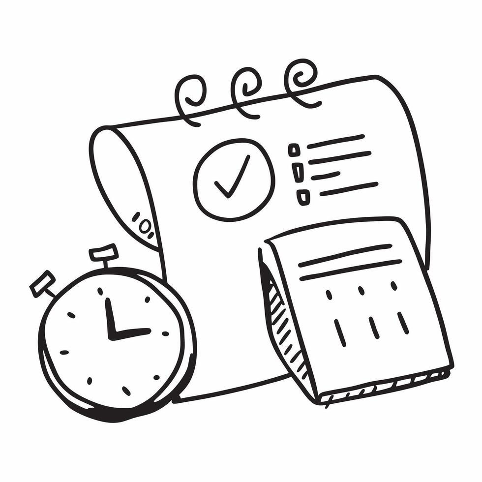 Flat of isolated clock and calendar with the word Time concept as A design featuring a clock and calendar with the word Time displayed prominently The elements are i pure vector