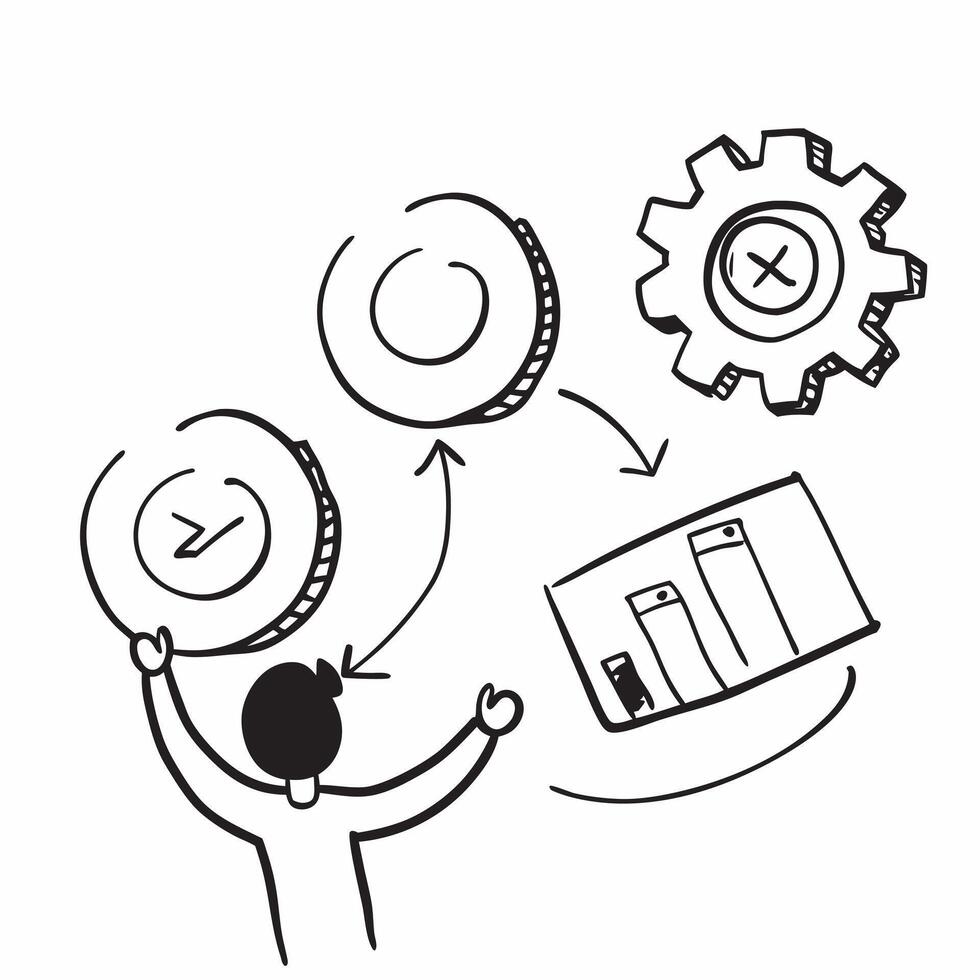 Flat of isolated gears with the word Efficiency concept as A clean design of interlocking gears symbolizing efficiency in operational management The word Efficiency pure vector