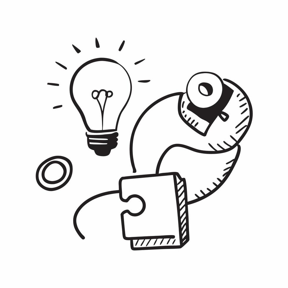 Flat of isolated puzzle piece and light bulb with the word Innovation concept as A clean design featuring a puzzle piece and a light bulb with the word Innovation pro pure Set 2 vector