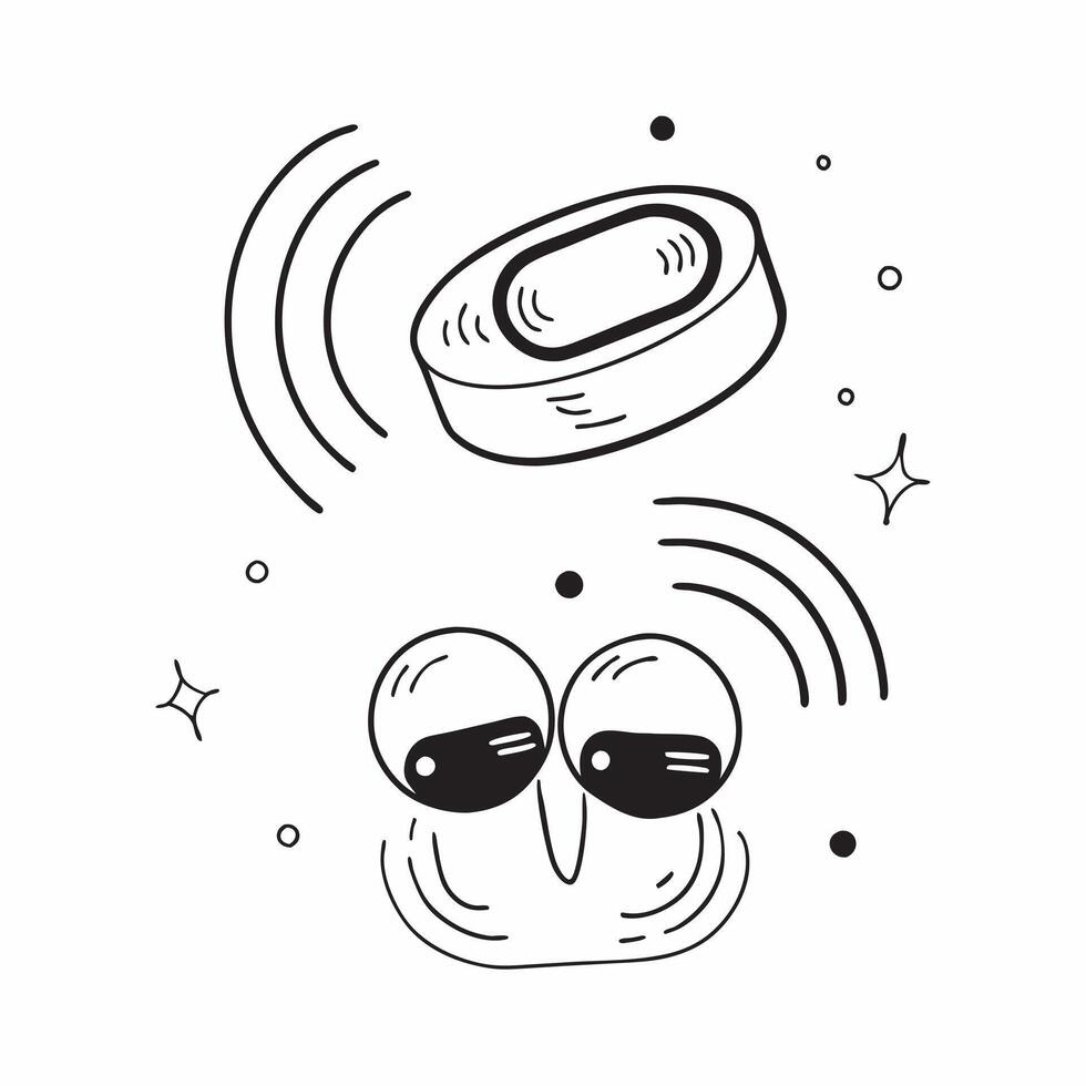 Flat Wireless earbuds with holographic sound controls hovering concept as A pair of wireless earbuds rest on a white surface with holographic sound controls floating just above Th pure Set 2 vector