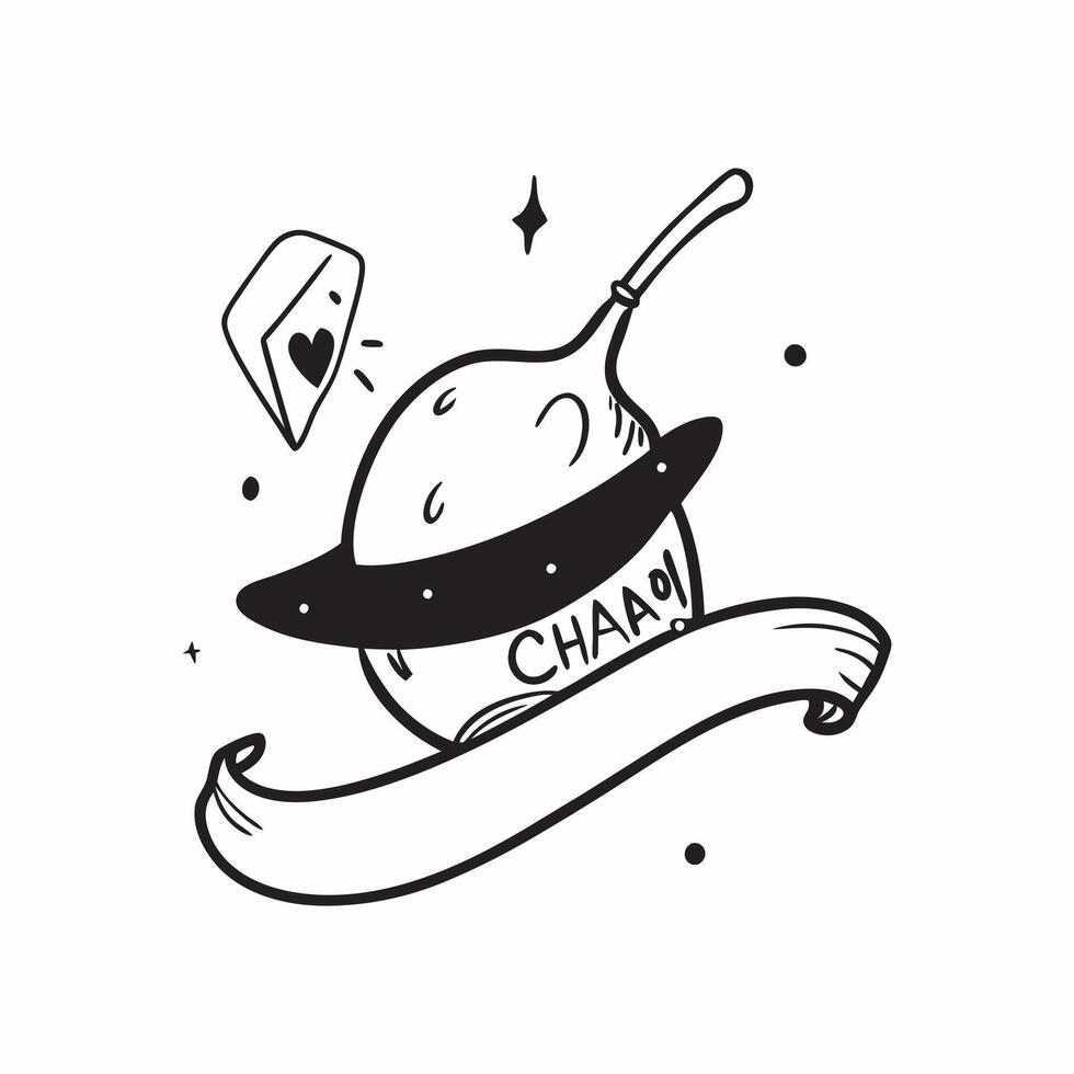 Flat Witchs Hat and Broom with Charm Text concept as An isolated featuring a witchs hat and broom with the word Charm in a whimsical font The elements are set against a whi pure vector