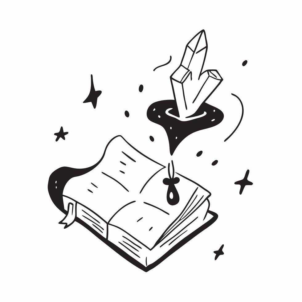Flat Witchs Grimoire and Candle with Spell Text concept as An isolated featuring an open witchs grimoire and a candle with the word Spell in a mystical font The elements ar pure vector