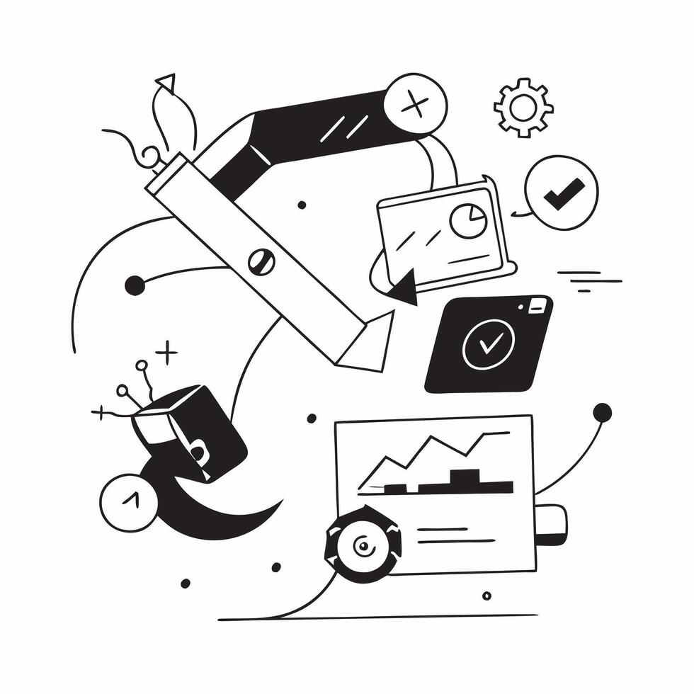 Glossy abstract digital art depicting a flexible workspace with AI tools concept as Camera movement Zoom into the AI elements interacting within the workspace Scene Futuristic vib pure vector