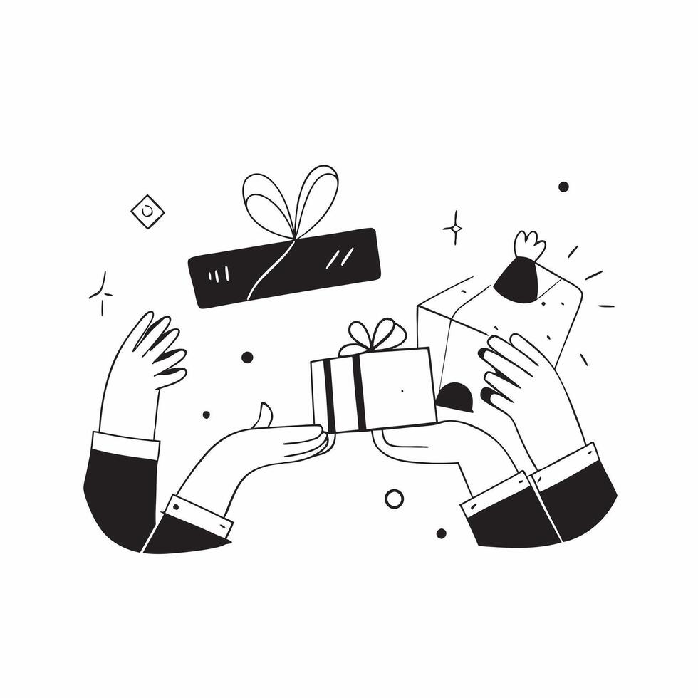 Glossy abstract digital art of people exchanging gifts for Diwali concept as Camera movement Zoom into the hands exchanging gifts Scene Abstract festive background with glossy eff pure vector