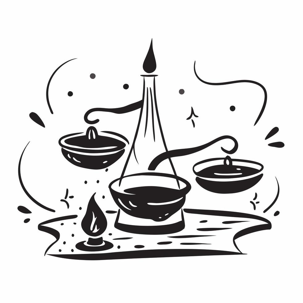 Glossy abstract digital painting of Dhanteras oil lamps concept as Camera movement Pan across the abstract digital painting of oil lamps Scene Abstract serene background Detail G pure Set 9 vector