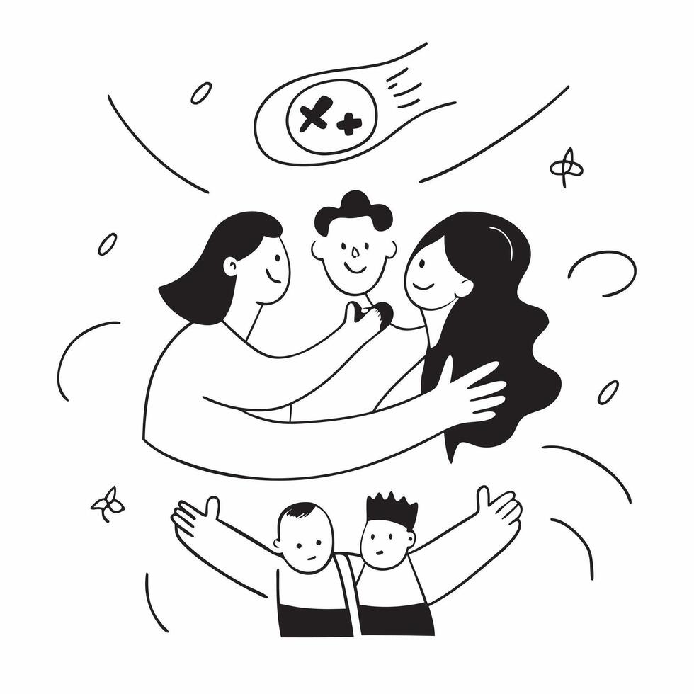 Glossy Abstract Family Bond concept as A glossy abstract digital art depicting the strong bond between family members using vibrant colors and flowing shapes to represent the diver pure vector