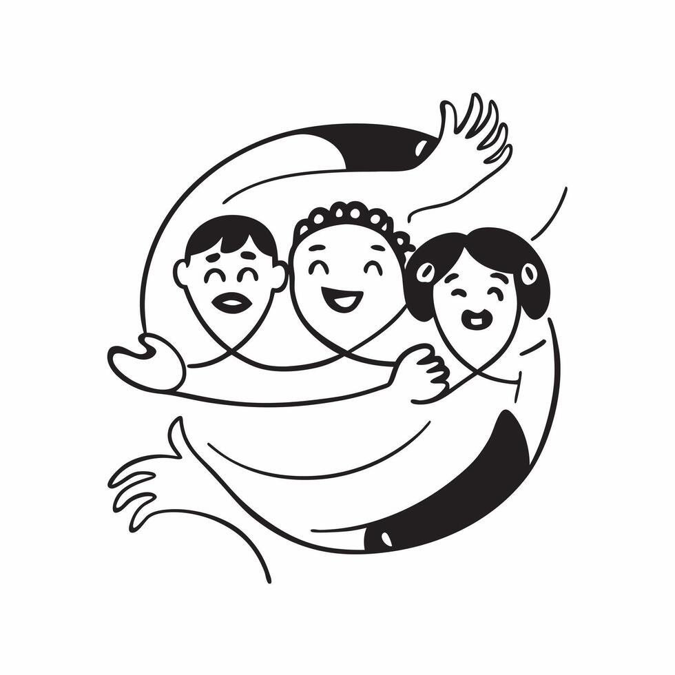 Glossy Abstract Family Circle concept as A glossy abstract digital art featuring a circle of diverse family members symbolizing unity love and inclusivity The vibrant flowing colo pure vector