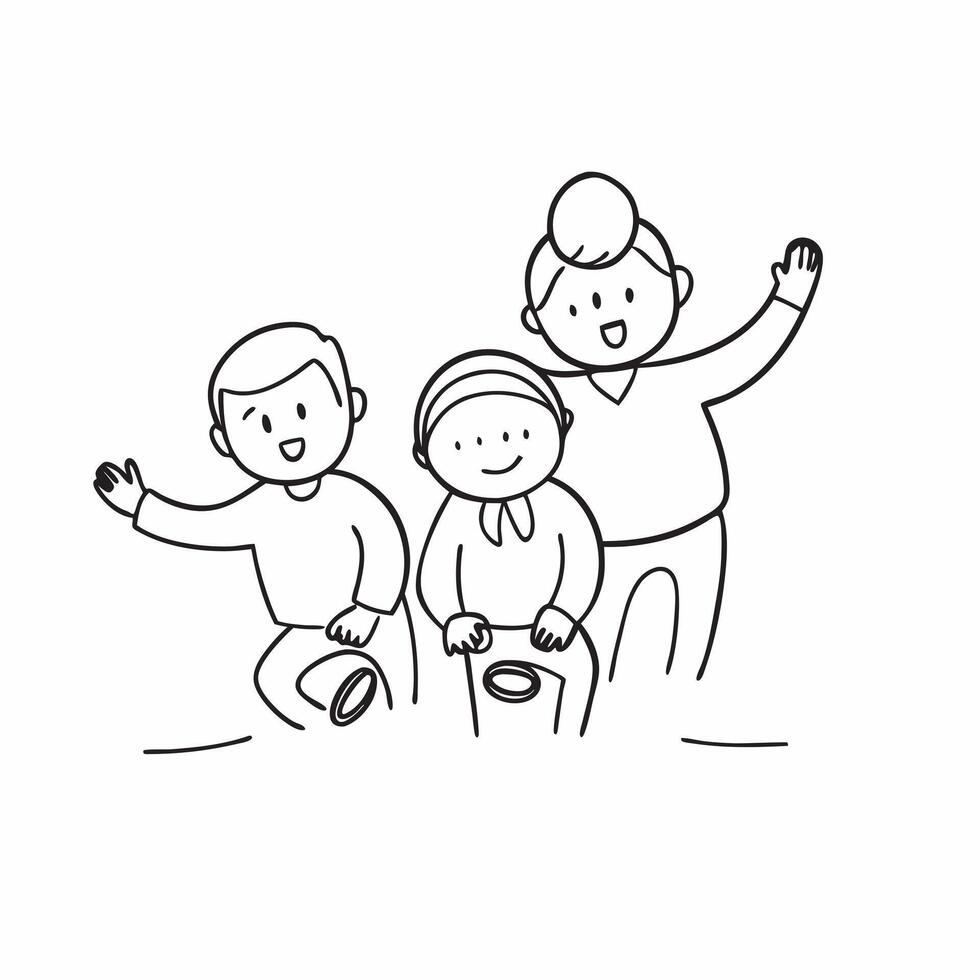 Glossy Background with Grandparents and Grandchildren at a Park concept as A glossy background image capturing the silhouettes of grandparents and grandchildren enjoying a day at t pure Set 11 vector