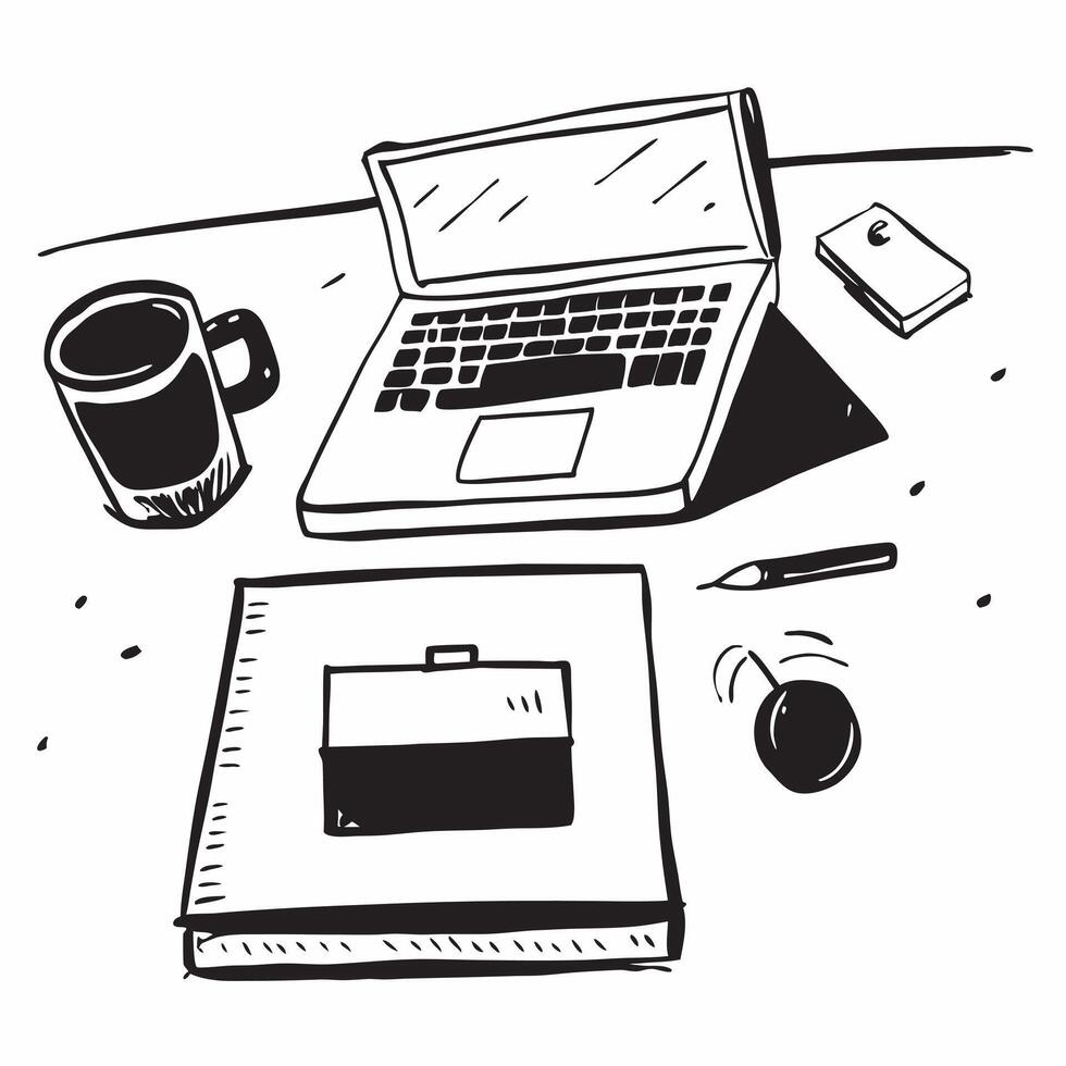 Glossy Desk Setup with Laptop and Notebook concept as A photo of a glossy home office desk setup featuring a laptop and a notebook The camera angle is slightly overhead focusing o pure Set 4 vector