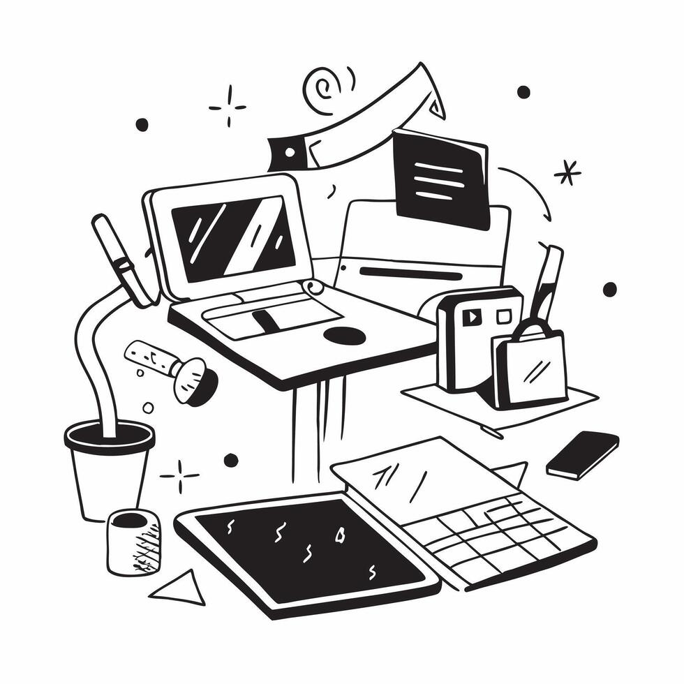 Glossy Digital Art Elements with Home Office Setup concept as A photo depicting a home office setup with glossy digital art elements The image is centered on the workspace highlig pure vector